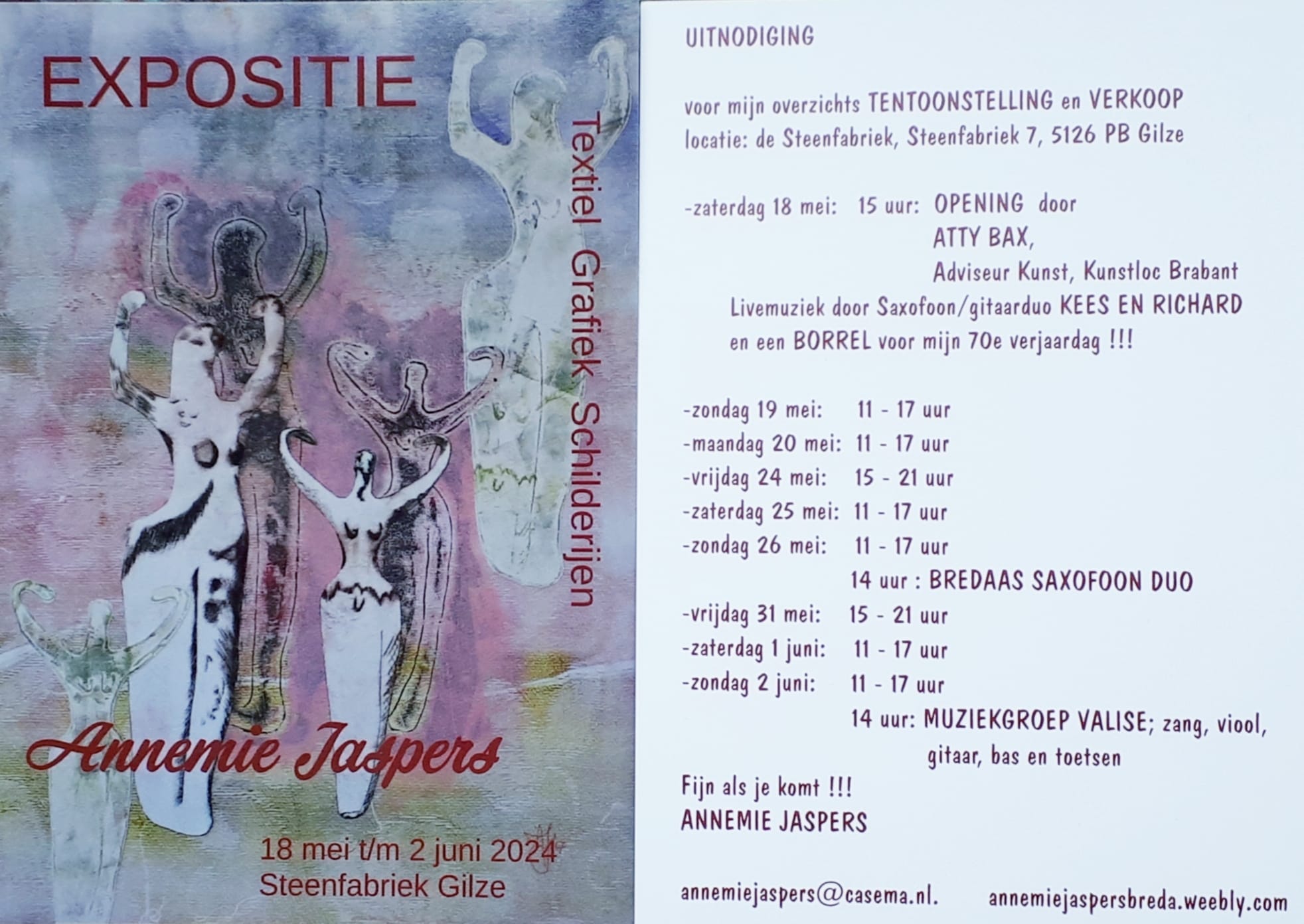 Expositie Annemie afbeelding voor en achterkant