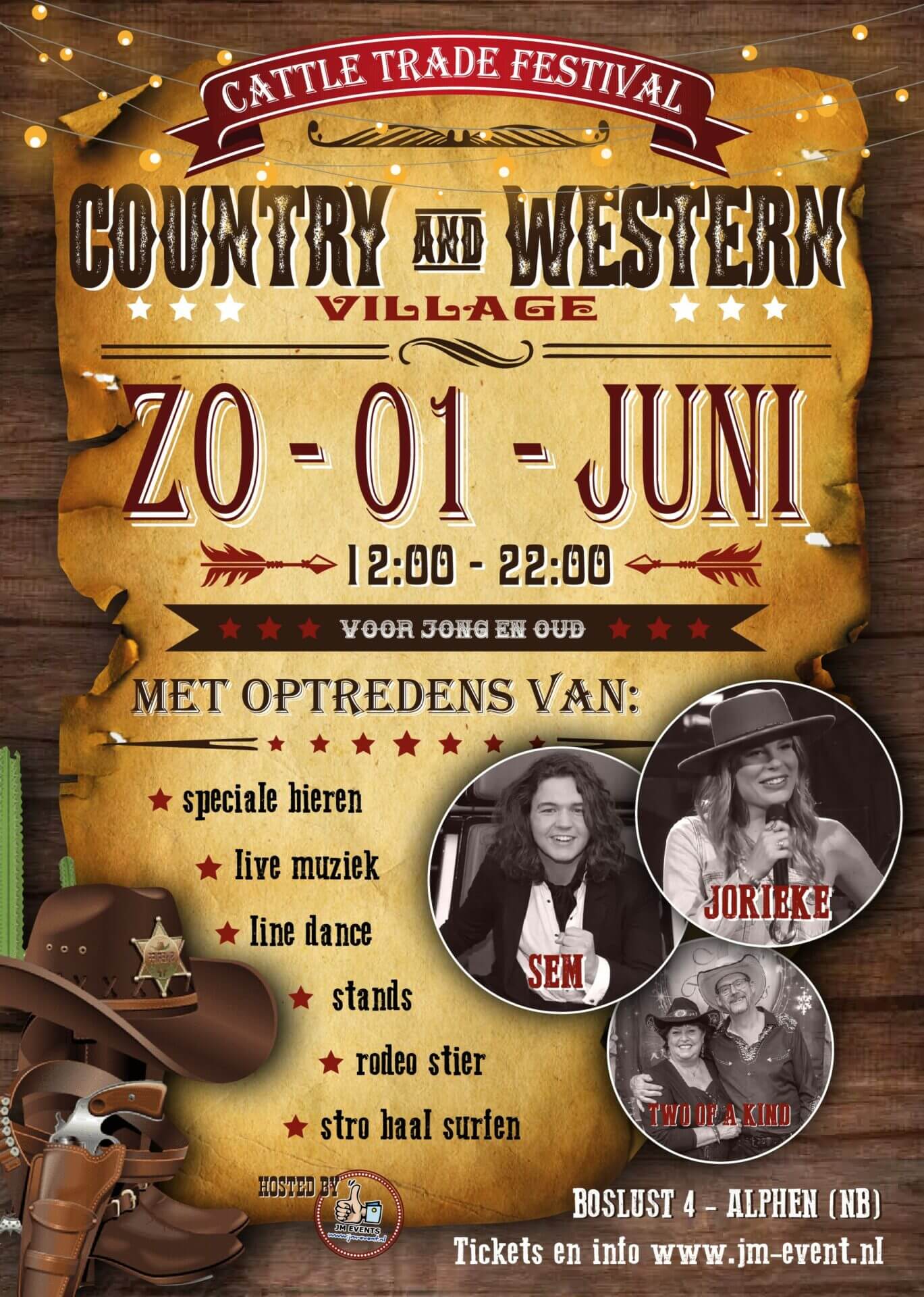 thumbnail_Poster Country en Western village – CATTLE TRADE FESTIVAL 2025 FLYER SEM EN JORIEKE_Tekengebied 1